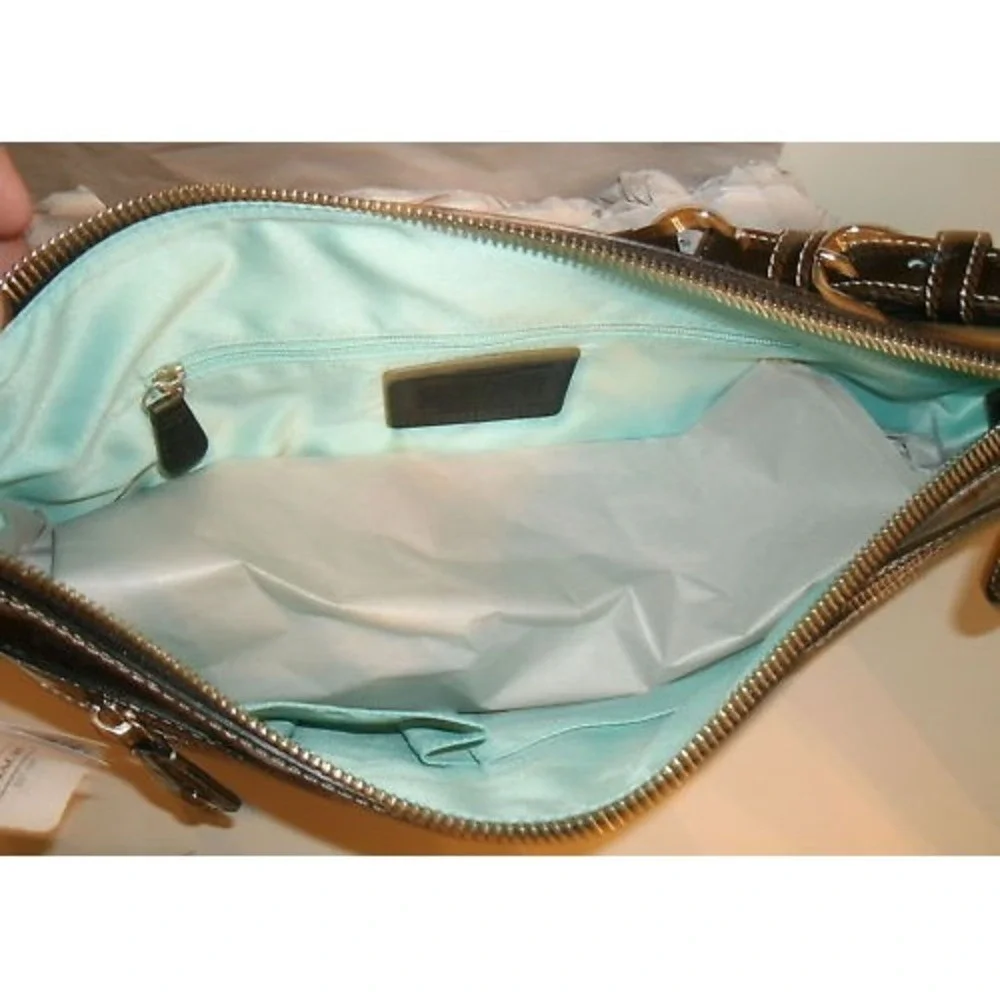Coach F14886 Black Laura Leather Hobo HandBag PURSE Strap Zipper New RARE